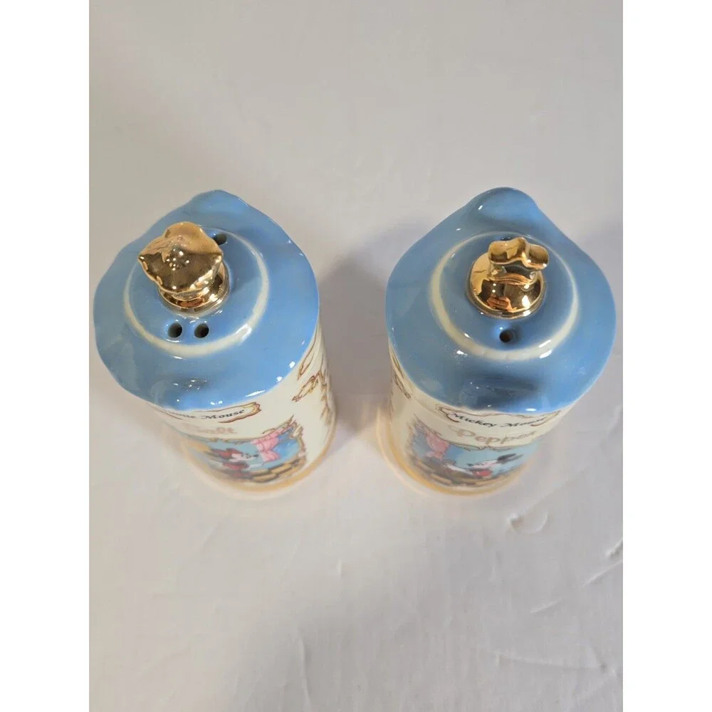 Lenox 1997 Disney Mickey Minnie Salt And Pepper Porcelain Shakers Complete